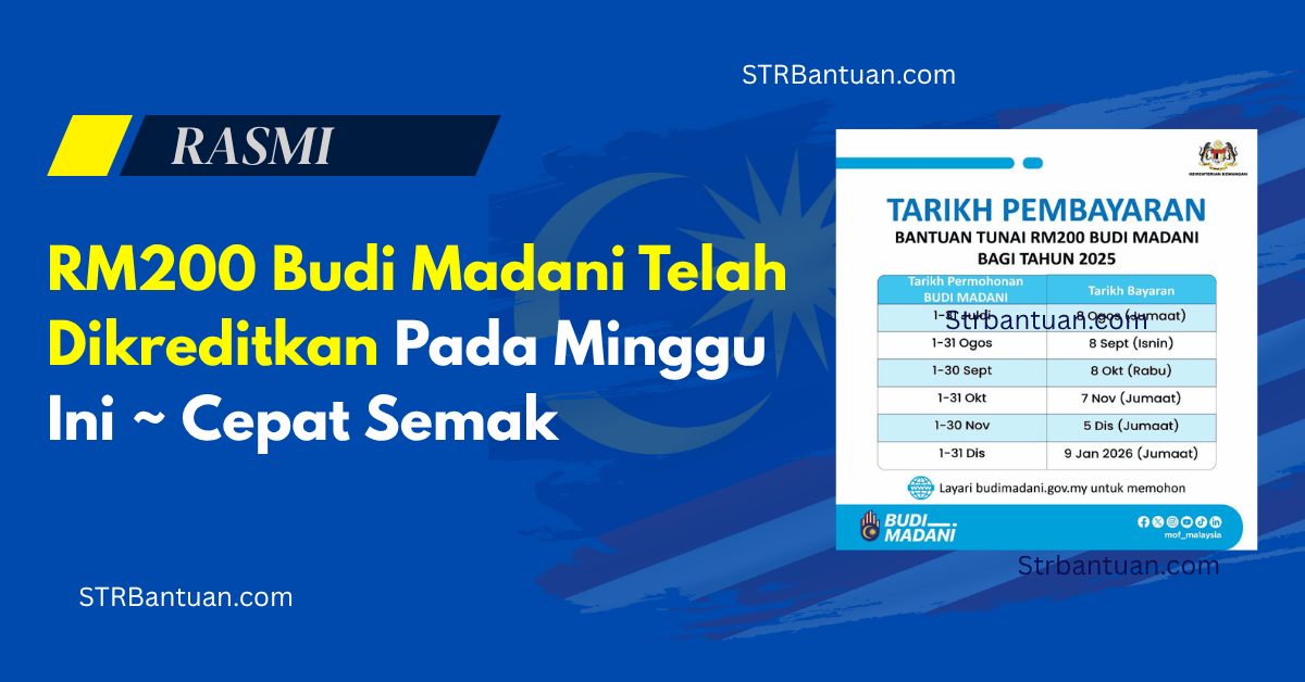 RM200 Budi Madani Telah Dikreditkan Pada Minggu Ini ~ Cepat Semak