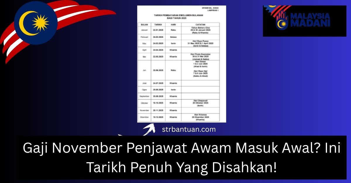 Gaji November Penjawat Awam Masuk Awal? Ini Tarikh Penuh Yang Disahkan!