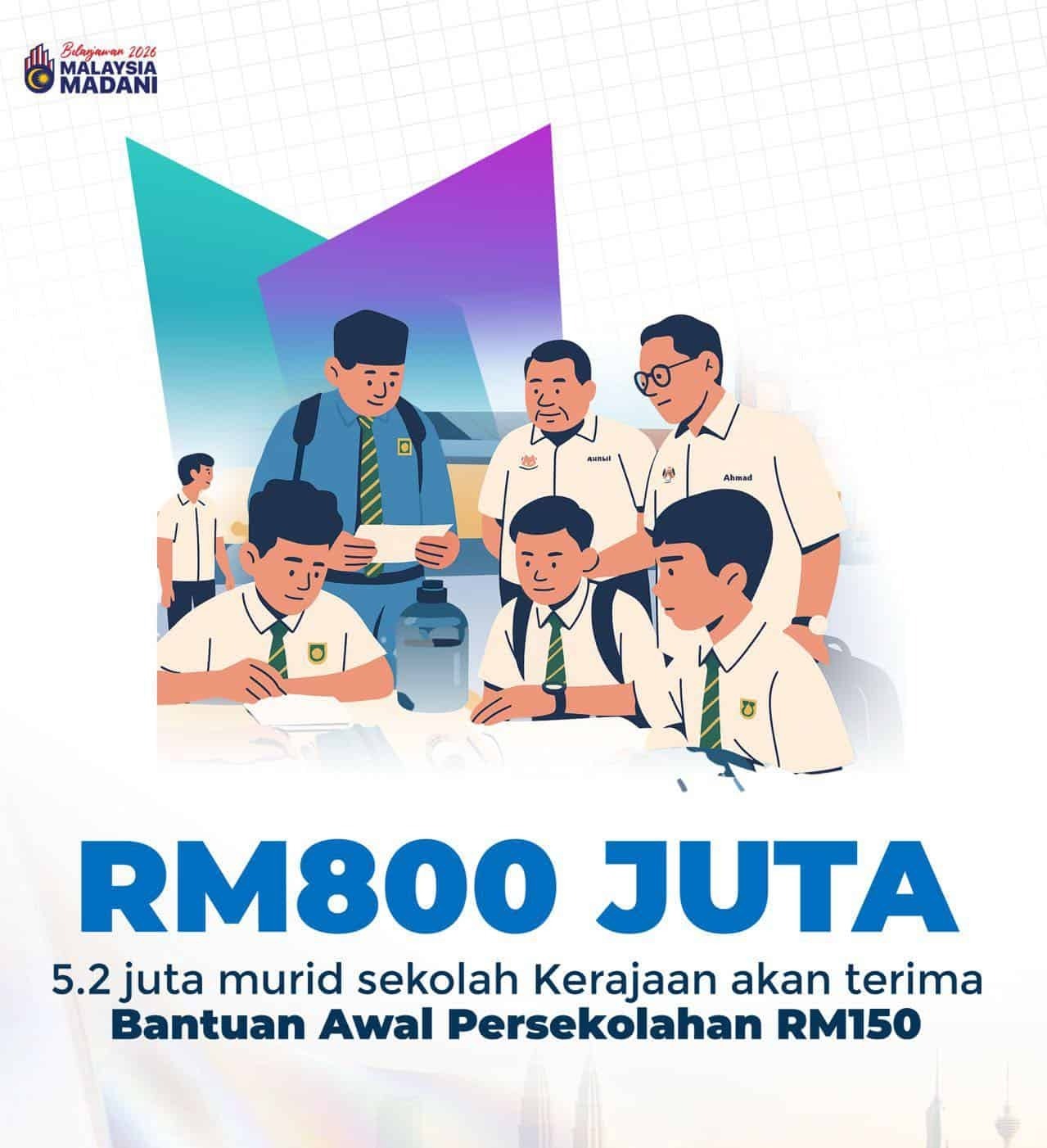 Bantuan Awal Persekolahan 2026 Tarikh Dikreditkan Bayaran RM150